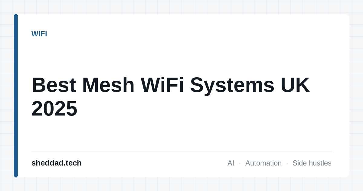 Best Mesh WiFi Systems UK 2025