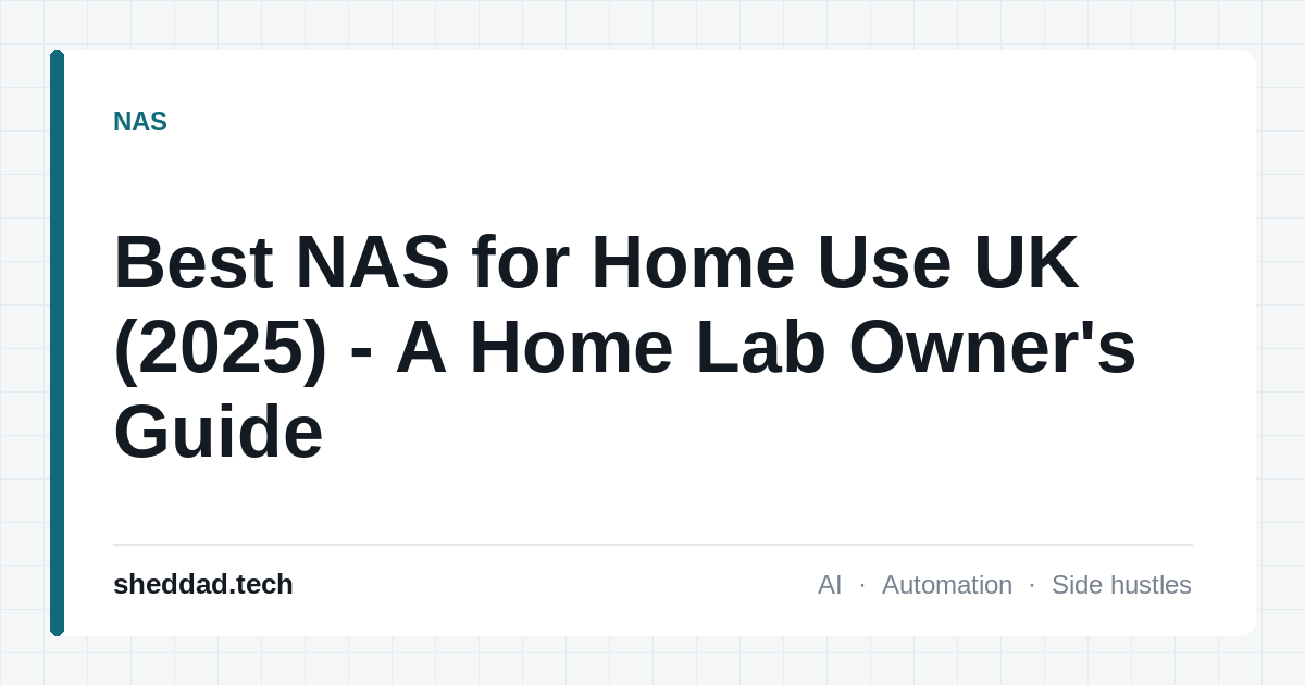 Best NAS for Home Use UK (2025) - A Home Lab Owner's Guide