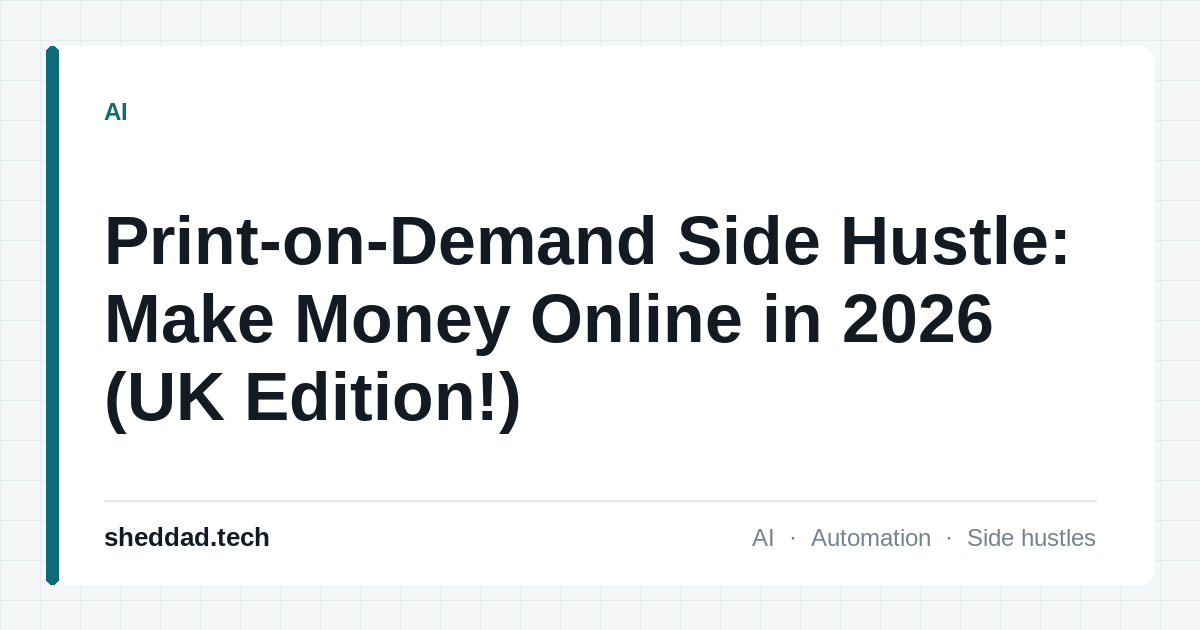 Print-on-Demand Side Hustle: Make Money Online in 2026 (UK Edition!)