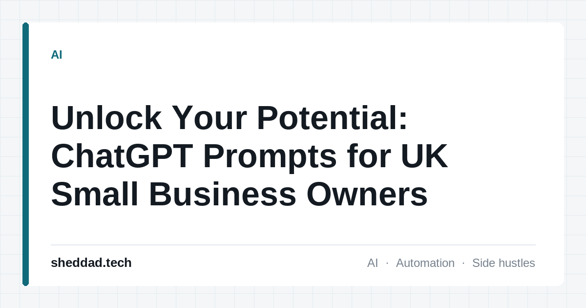 Unlock Your Potential: ChatGPT Prompts for UK Small Business Owners